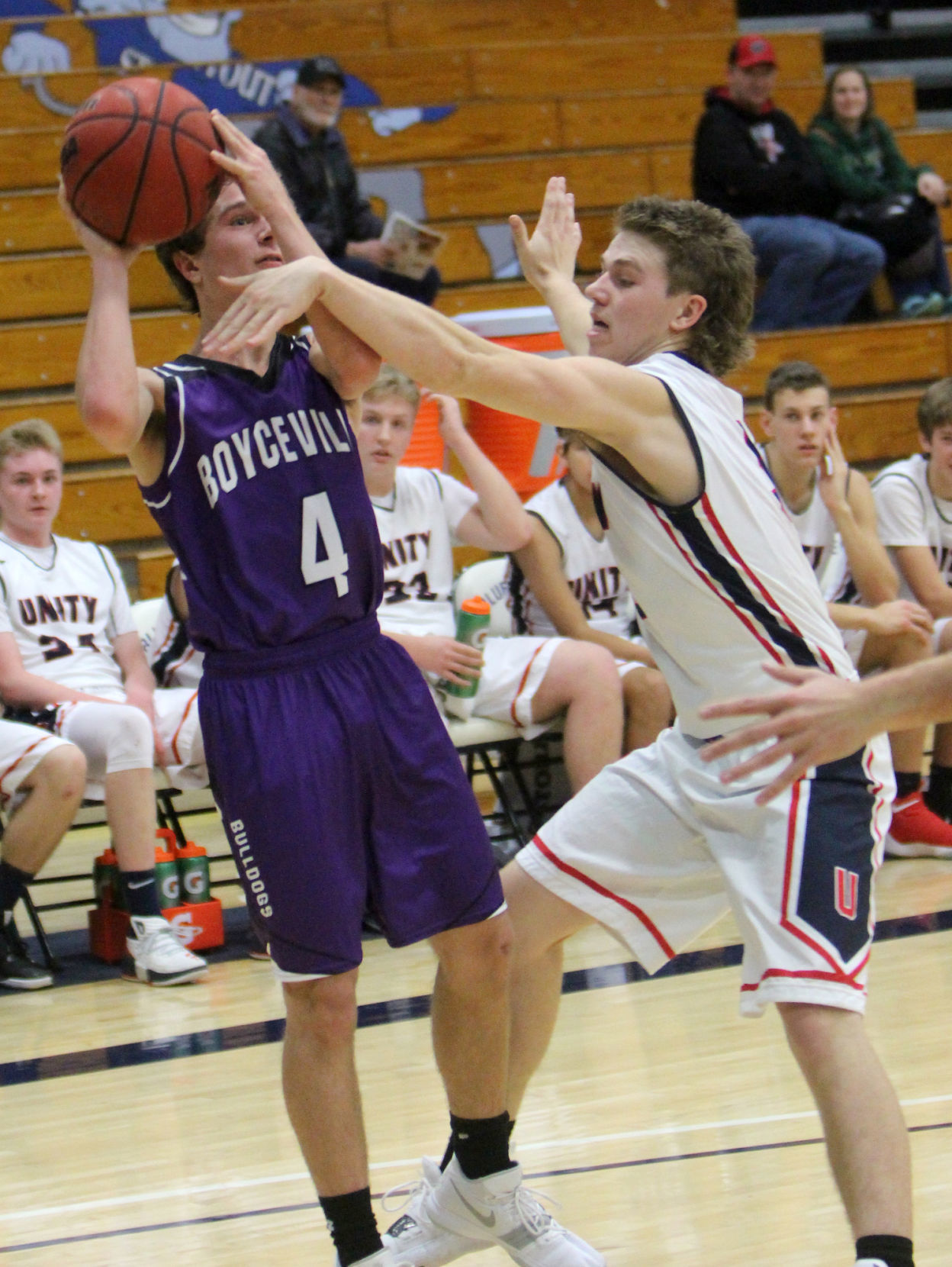 Boyceville boys basketball vs Unity at UW-Stout 12-1-18